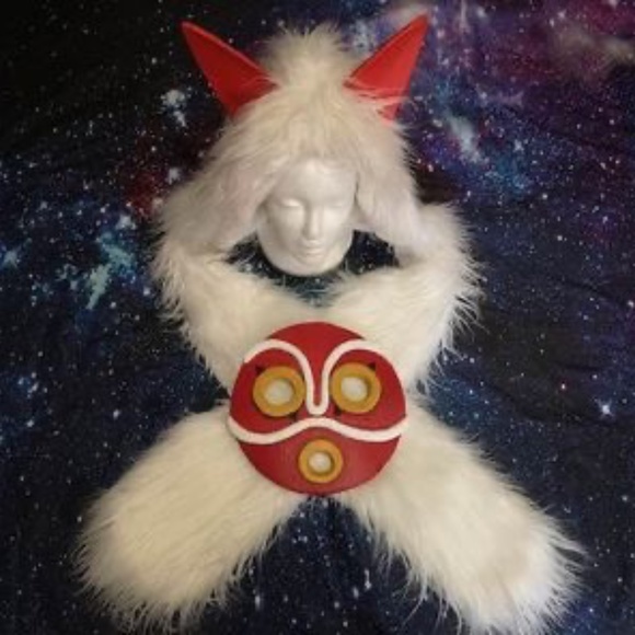 Princess mononoke hood and mask cosplay set - Picture 2 of 5